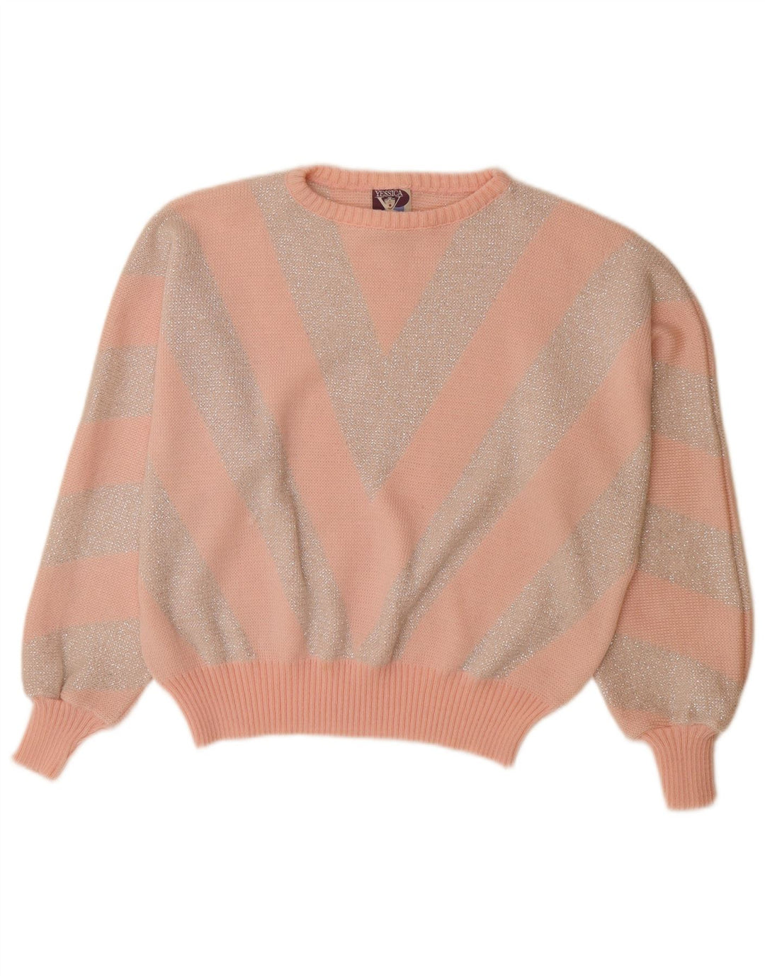 YESSICA Jersey de mujer con cuello barco EU 44 XL Acrílico Chevron rosa