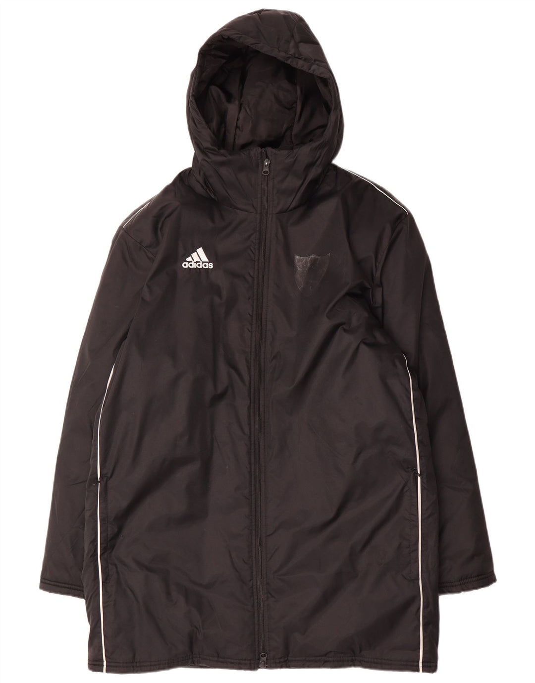 Adidas Abrigo acolchado con capucha para hombre UK 38 Mediano Negro Poliéster