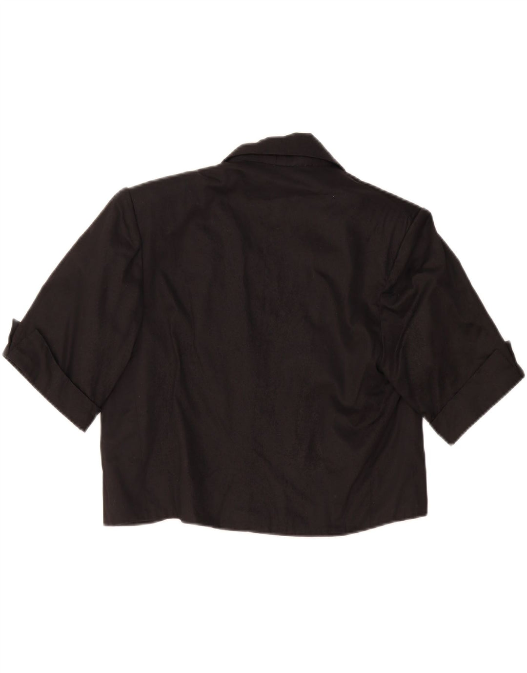 VINTAGE Womens Short Sleeve Bolero Top UK 14 Medium Black Vintage Vintage and Second-Hand Vintage from Messina Hembry 