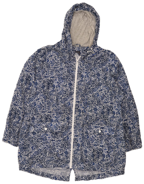 Marks & Spencer Chaqueta cortavientos con capucha para mujer UK 46 Large Blue Paisley