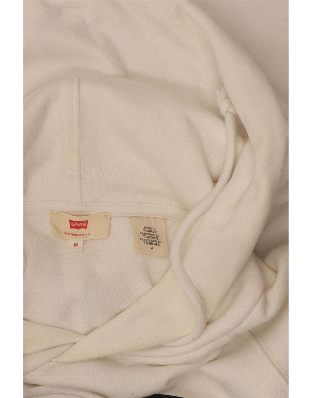 LEVI'S Mens Graphic Hoodie Jumper Medium White Cotton