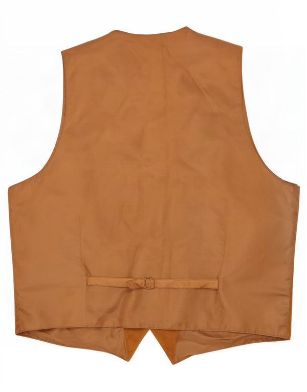 Vintage hombres delgado ante chaleco Reino Unido 48 4XL cuero beige