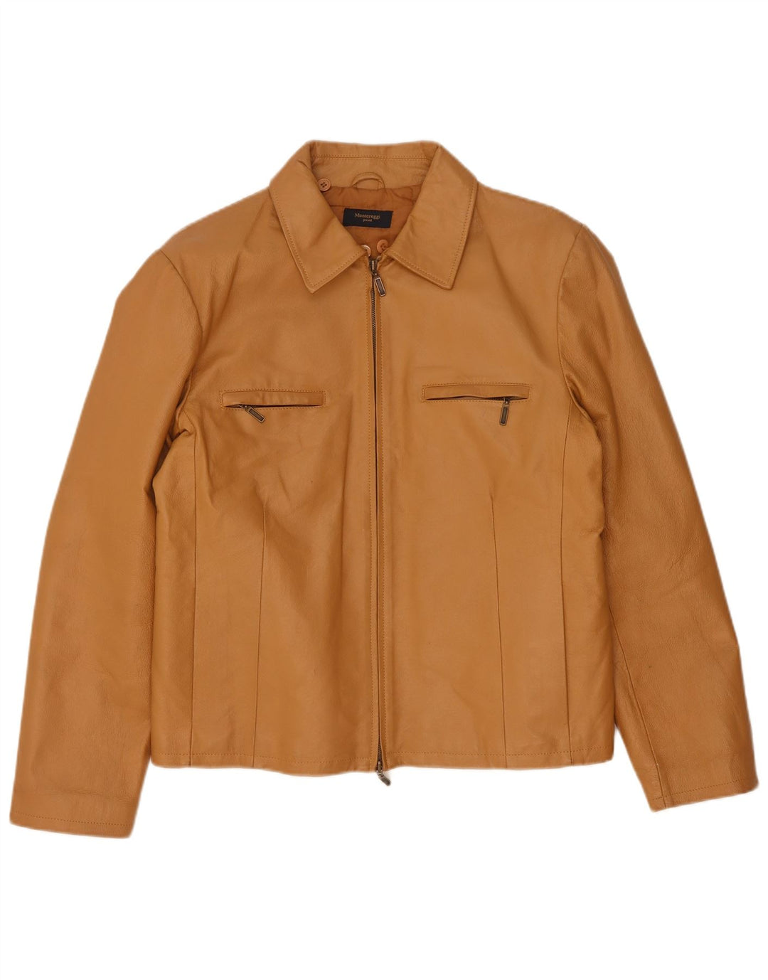 Montereggi Chaqueta de cuero para mujer UK 44 Cuero beige grande