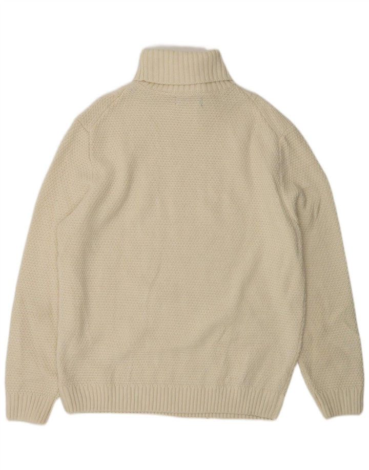 PIOMBO Suéter tipo jersey con cuello vuelto para hombre 2XL Acrílico blanco