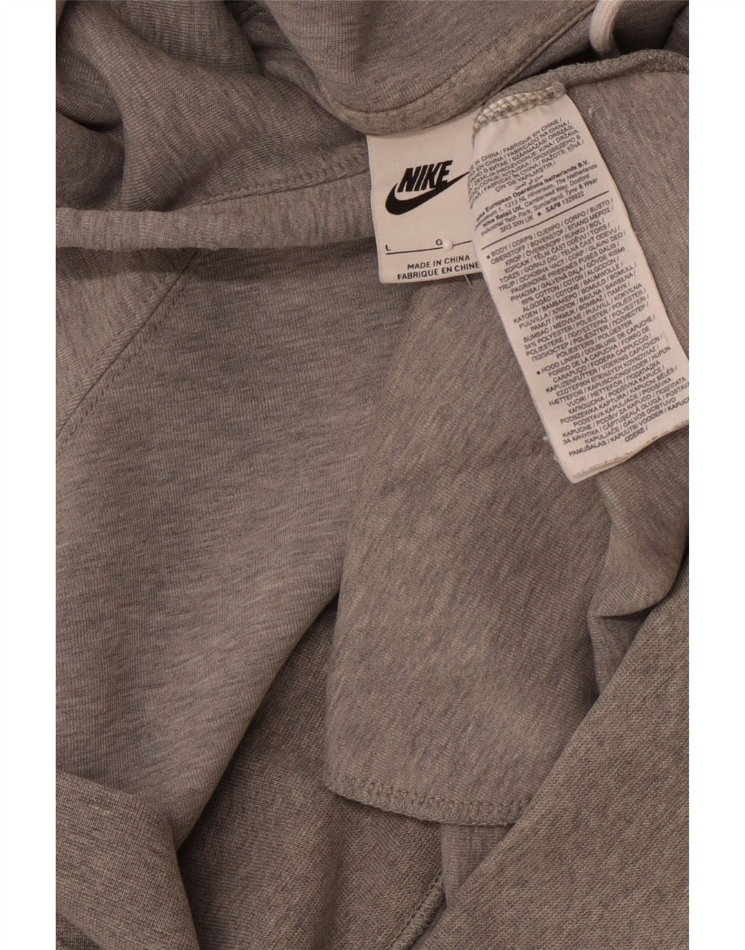 NIKE Sudadera con capucha gráfica para hombre, talla grande, algodón gris