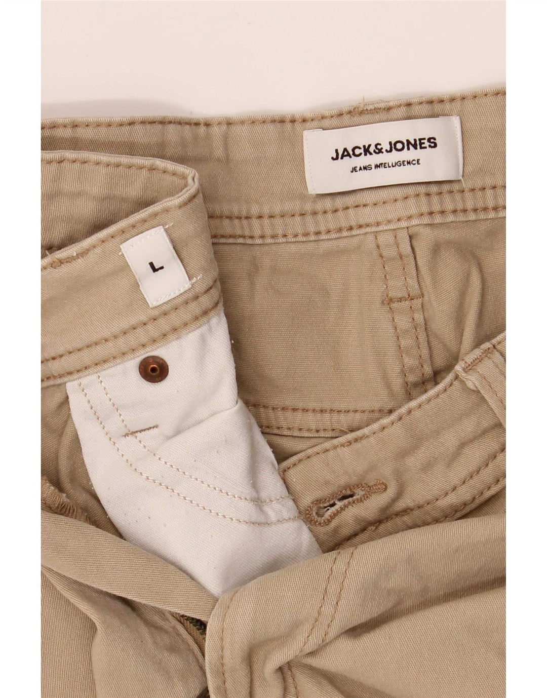 Jack & Jones Pantalones cortos casuales para hombre Large W34 Beige