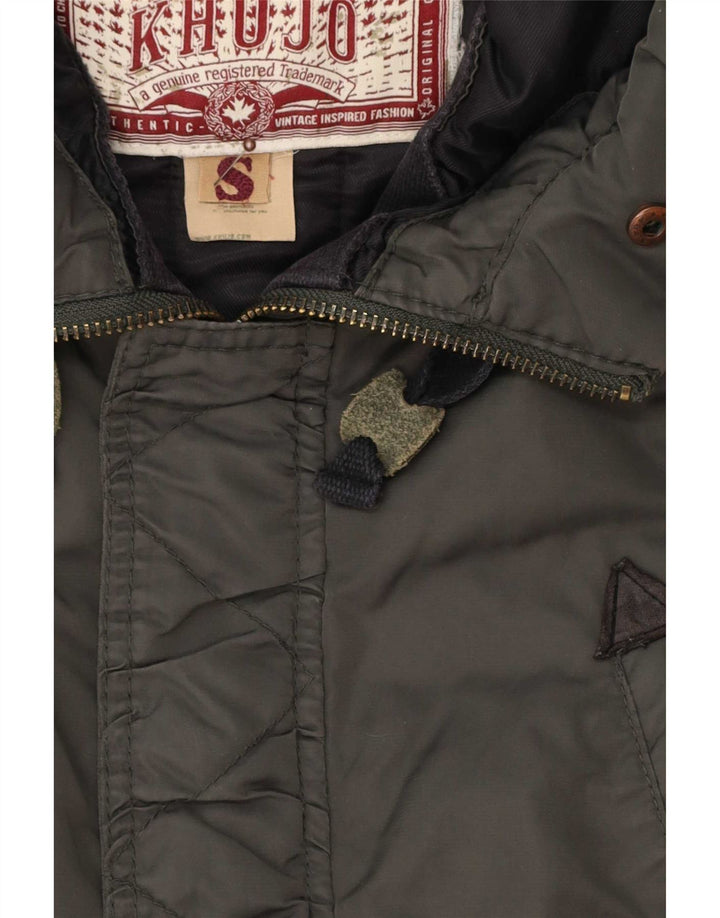 KHUJO Chaqueta Parka con Capucha para Hombre UK 36 Small Verde Poliéster