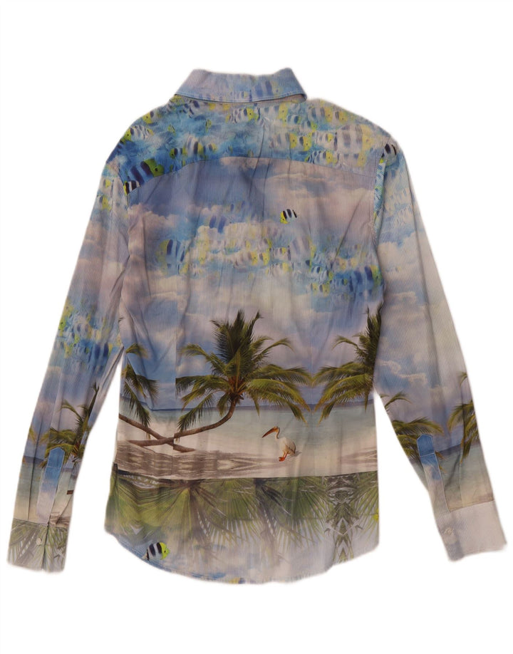 Naracamicee Camisa gráfica para hombre XS Azul hawaiano