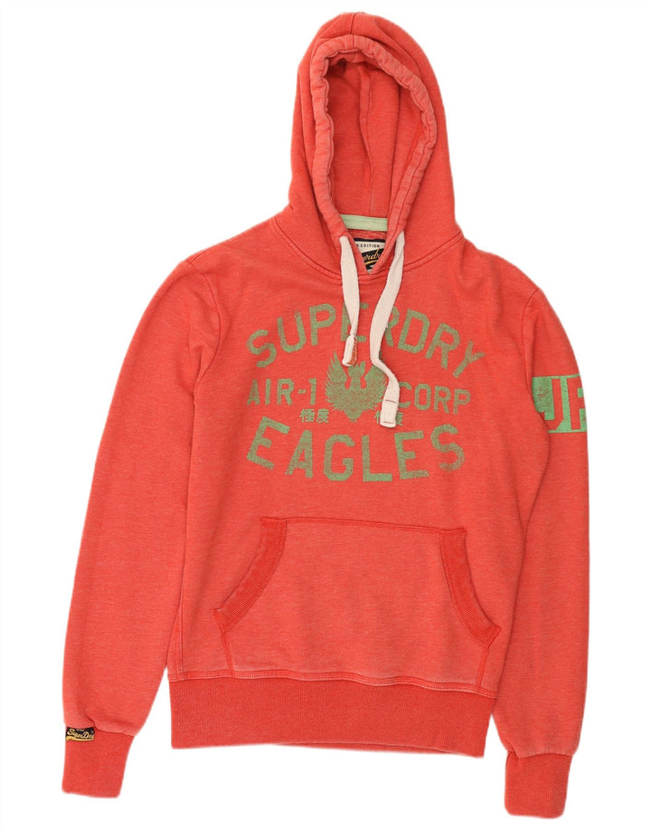 Superdry Jersey con capucha y estampado gráfico para hombre, talla pequeña, de algodón rojo