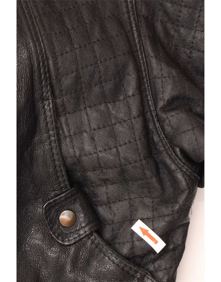 Chaqueta de cuero vintage para hombre IT 52 XL Negro