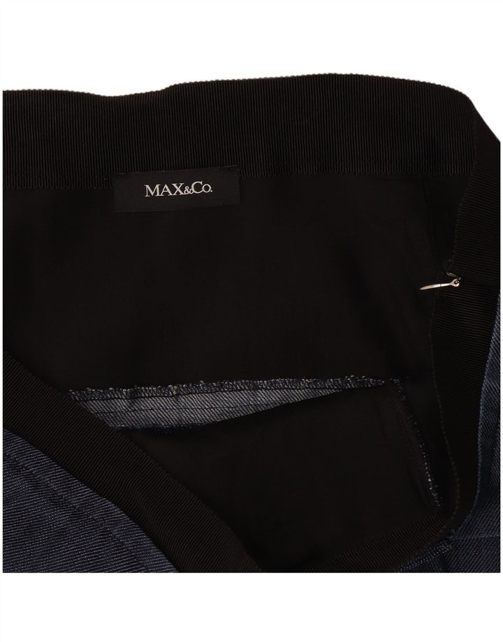 Max&Co. Falda Peplum Mujer Grande W32 Viscosa Azul Marino