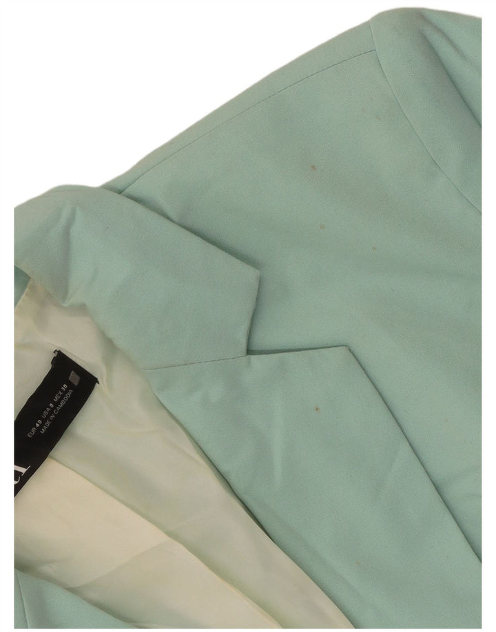 Zara Mujer Chaqueta Blazer De 1 Botón EU 40 Poliéster Verde Medio