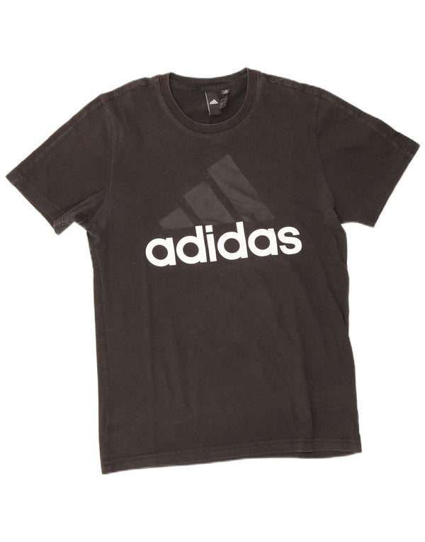 Adidas - Camiseta gráfica para hombre, talla pequeña, algodón negro
