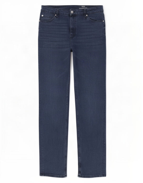 Marks & Spencer Jeans rectos Sienna para mujer UK 46 Large W34 L31 Azul