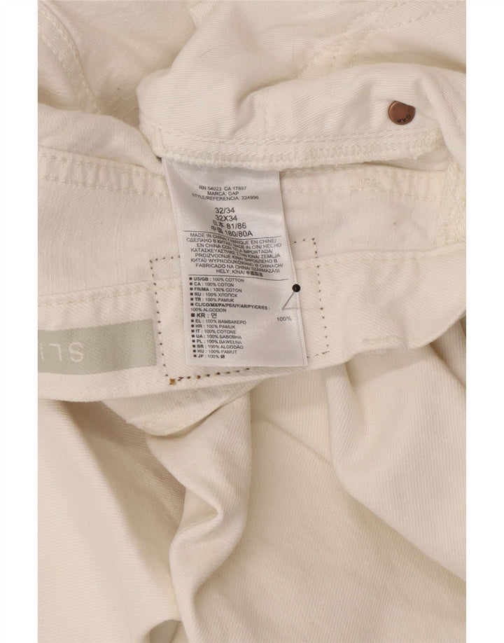 Vaqueros ajustados para hombre Gap W32 L34 Algodón blanco
