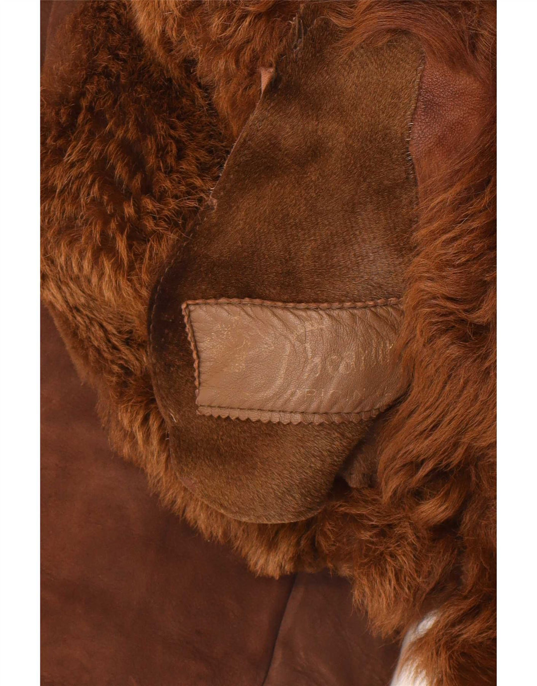 Vintage mujer shearling abrigo Reino Unido 14 marrón medio