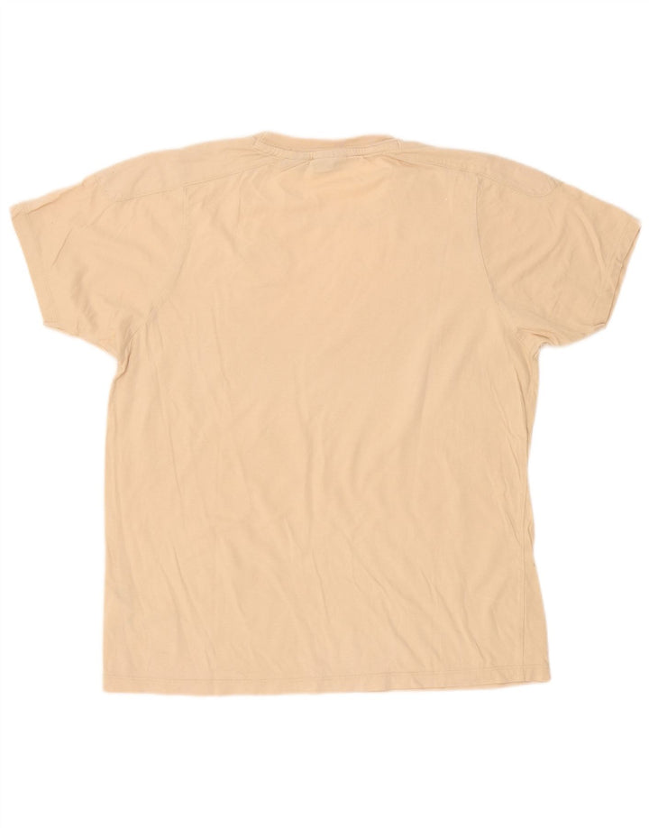 Fila - Camiseta gráfica para hombre, talla grande, algodón beige