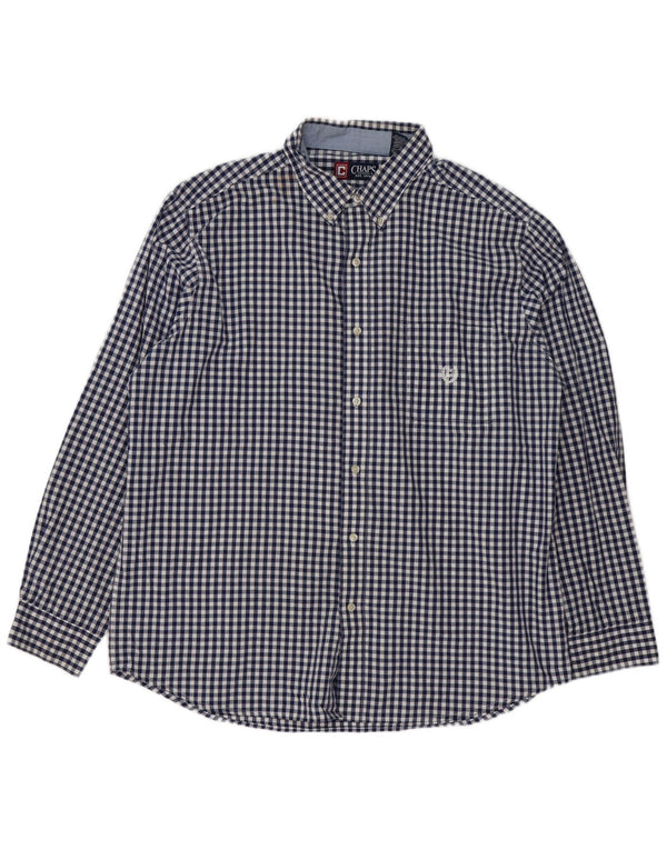 Chaps Camisa de fácil cuidado para hombre XL Azul marino Algodón a cuadros