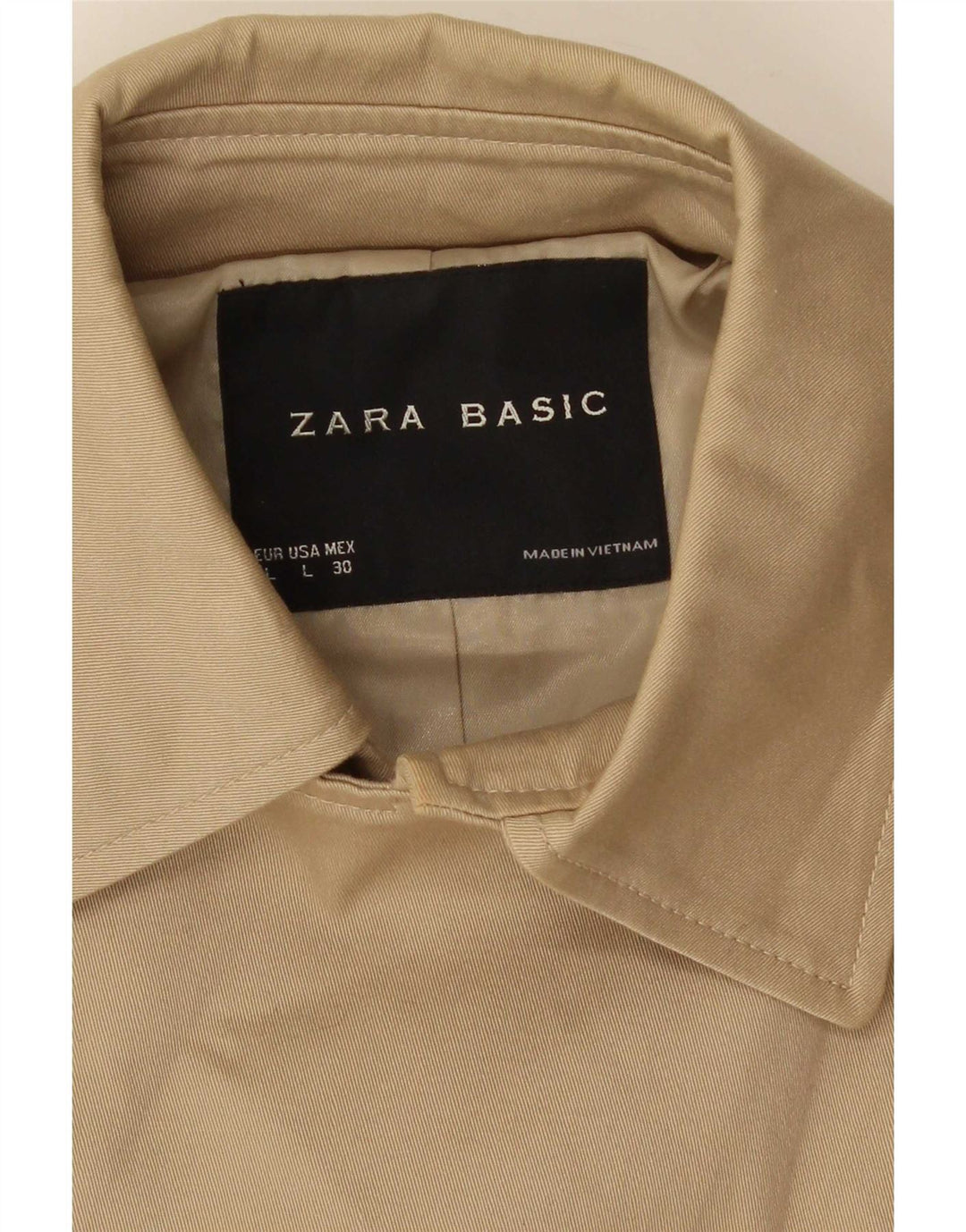 Zara Mujer Gabardina Corta UK 44 Large Beige