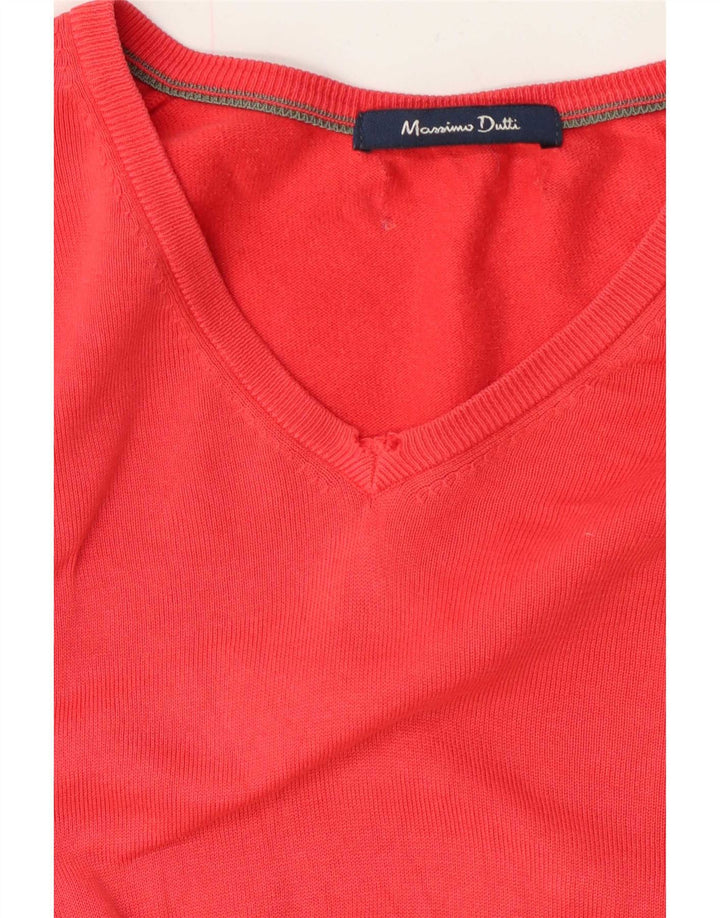 Massimo Dutti Jersey con Cuello en V para Hombre Large Rojo