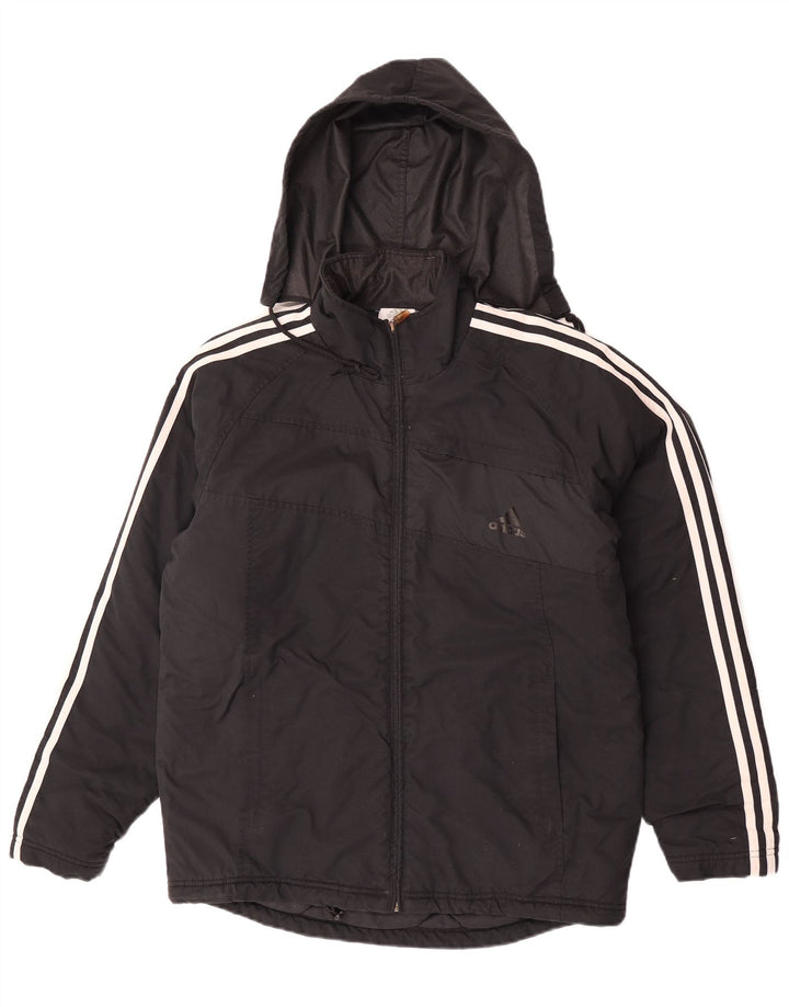 Adidas Chaqueta cortavientos con capucha para hombre UK 36 Small Black Polyamide