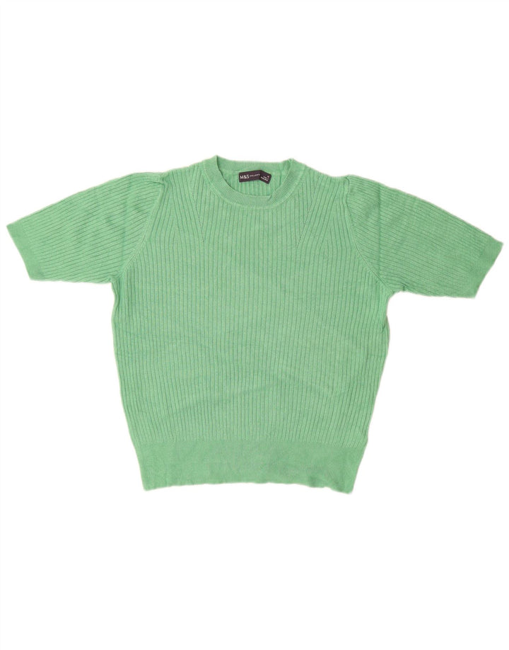 MARKS & SPENCER Suéter tipo jersey con cuello redondo para mujer UK 40 Verde medio