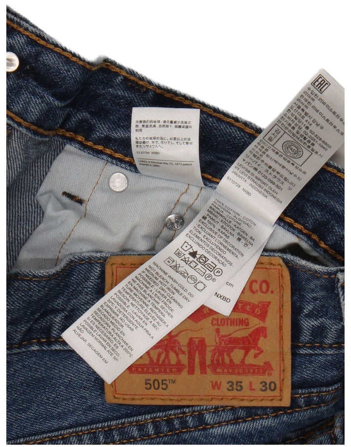 Levi's Hombre 505 Vaqueros Rectos W35 L30 Algodón Azul