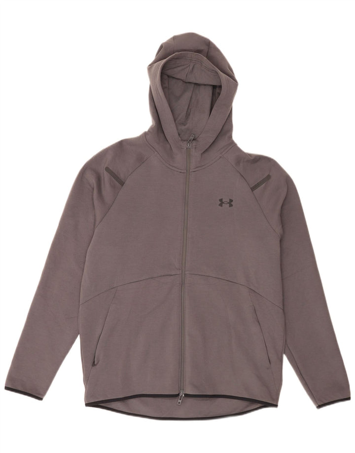 Under Armour Sudadera con capucha y cremallera para hombre Poliéster gris grande