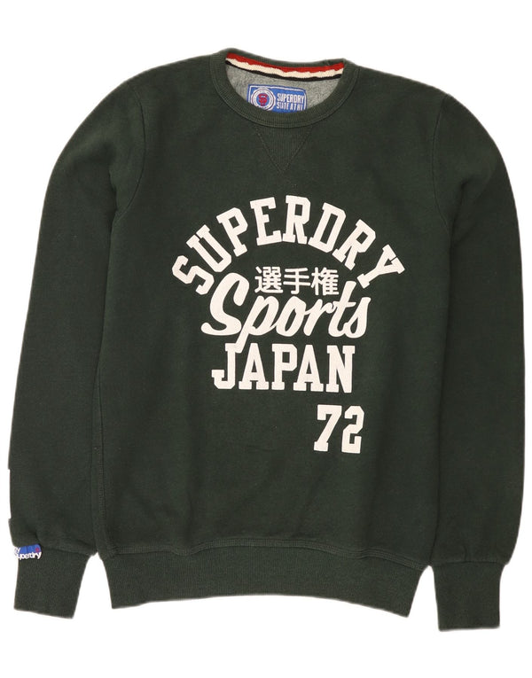 Superdry Hombre Sudadera Gráfica Jersey De Algodón Verde Medio