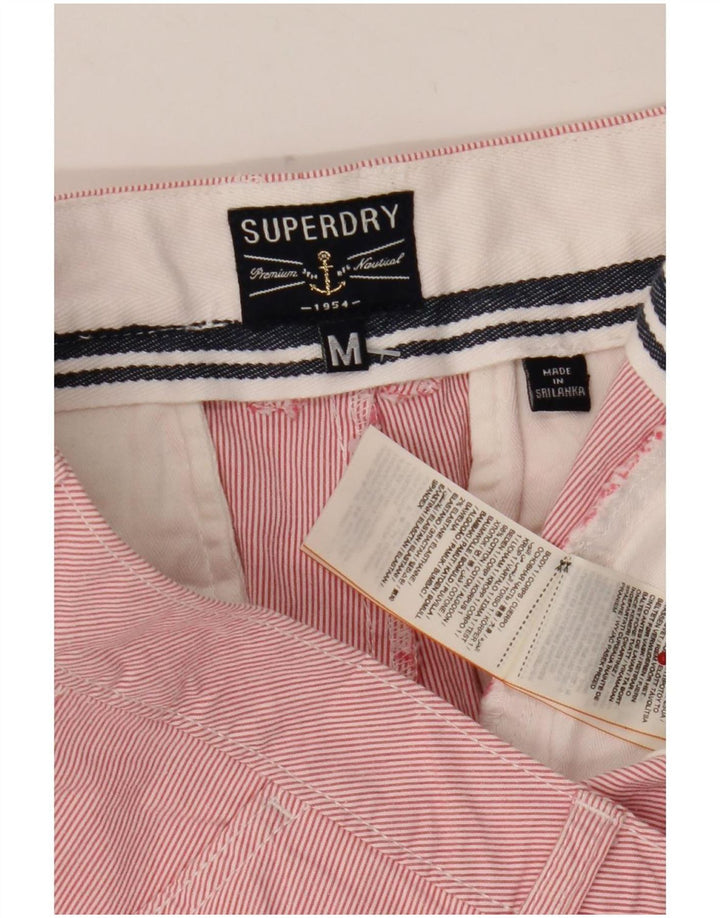 Superdry Pantalones cortos chinos medianos W32 de algodón a rayas rosa para hombre
