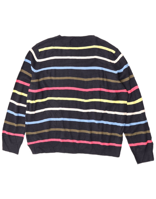 Marks & Spencer Jersey con Cuello Barco para Mujer UK 20 2XL Azul Marino Rayas
