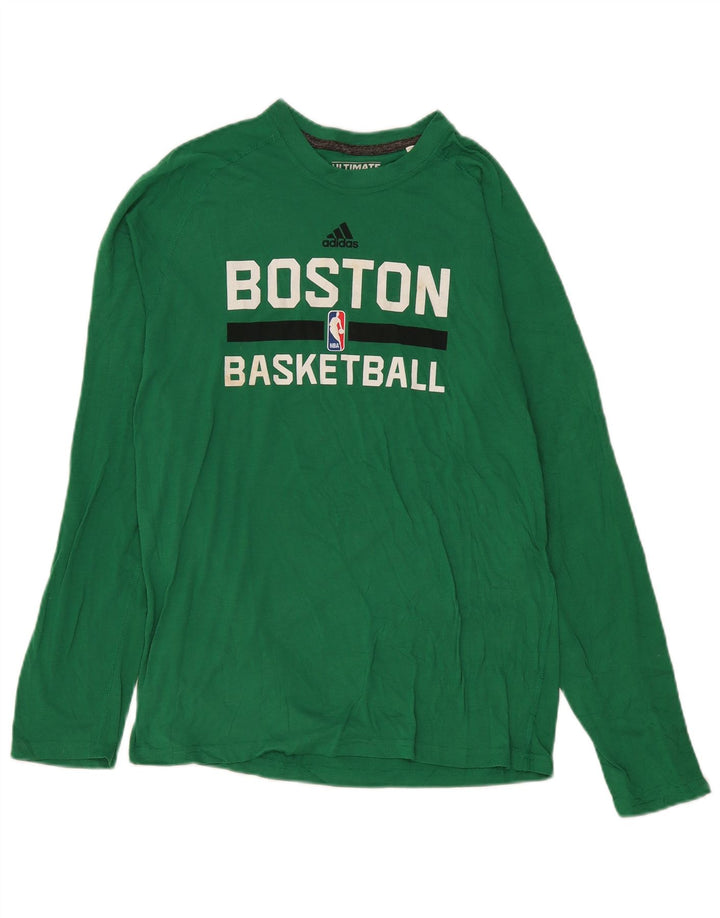 Adidas Hombre Boston Celtics Graphic Top Manga Larga Poliéster Verde Medio