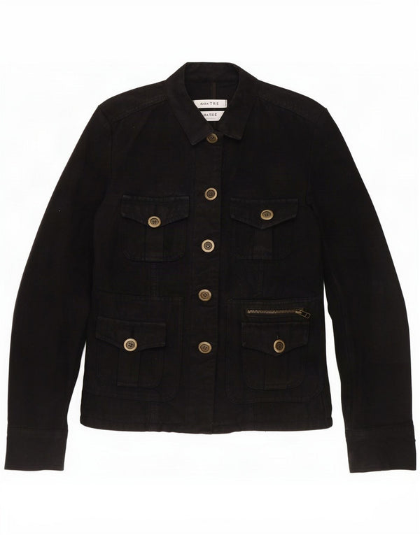 Chaqueta utilitaria Zara Trafaluc para mujer UK 44 Mediana Algodón negro