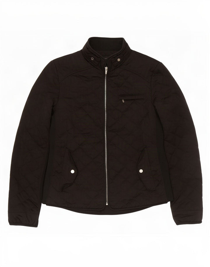 Zara Mujer Chaqueta Acolchada UK 40 Mediano Poliéster Negro