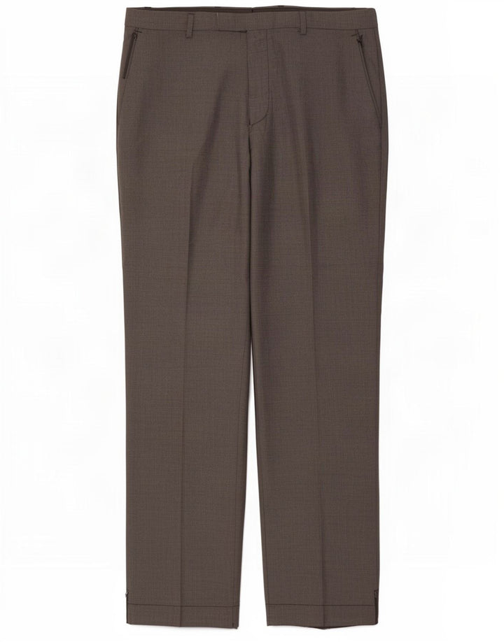 Marks & Spencer Pantalones informales de corte entallado para hombre W34 L33 Poliéster gris