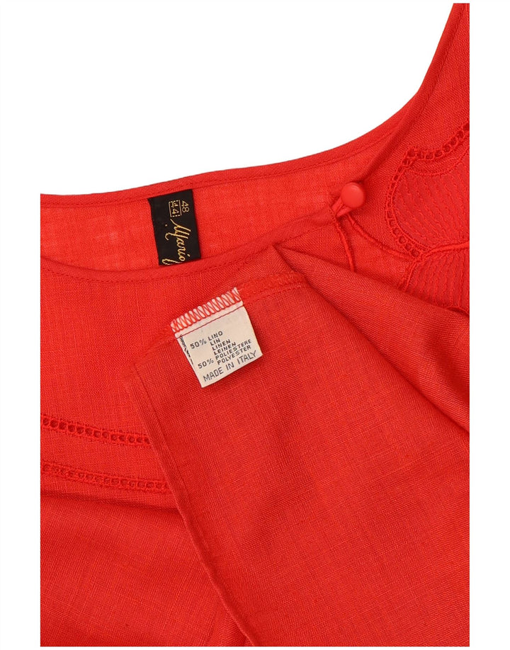 Mario Pucci Cecconi Blusa para Mujer Top IT 48 XL Lino Rojo