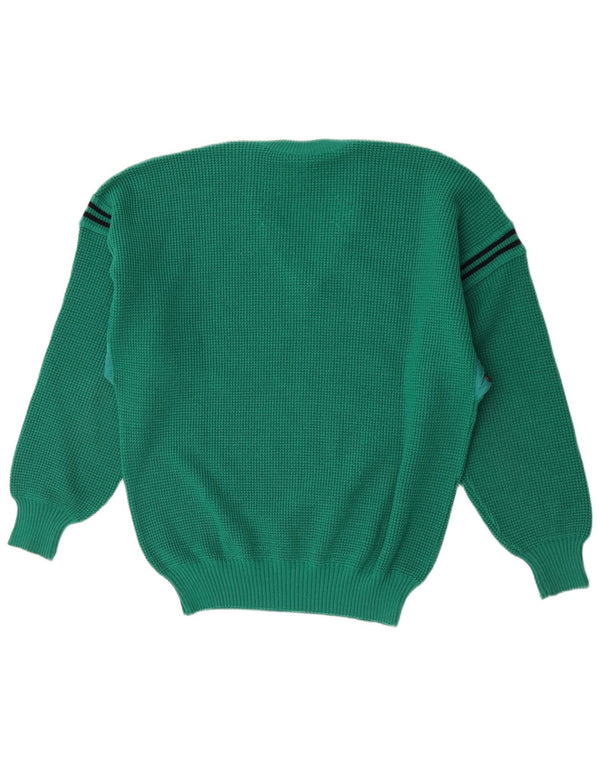 North Pole Jersey con Cuello en V para Hombre de Lana a Rayas Verde Grande