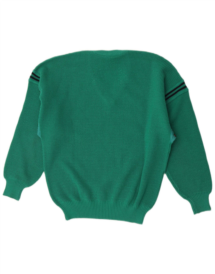 North Pole Jersey con Cuello en V para Hombre de Lana a Rayas Verde Grande