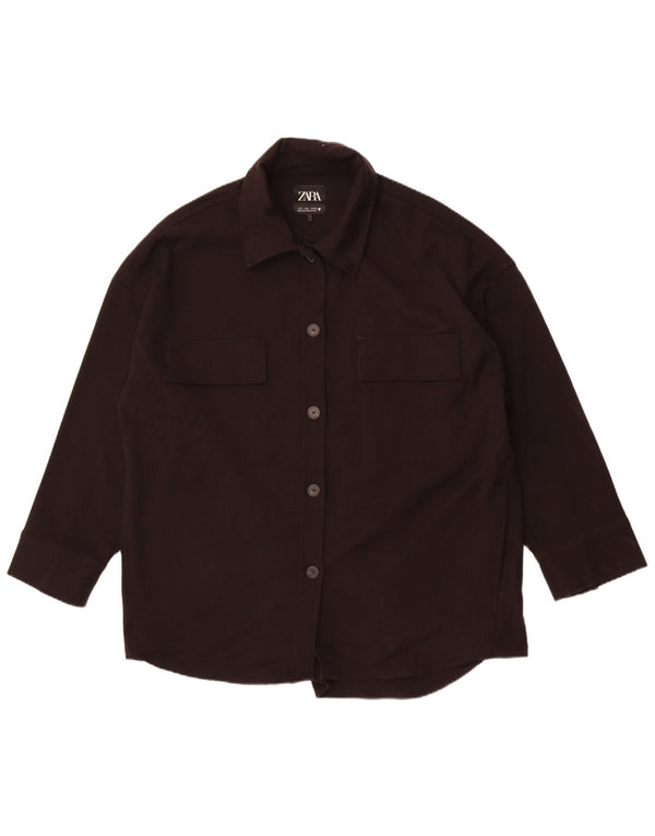 Zara Mujer Chaqueta Bomber Extragrande UK 46 Grande Poliéster Negro