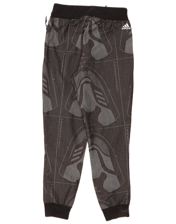 Adidas Mujer Chándal Pantalones Joggers UK 8/10 Pequeño Negro Geométrico