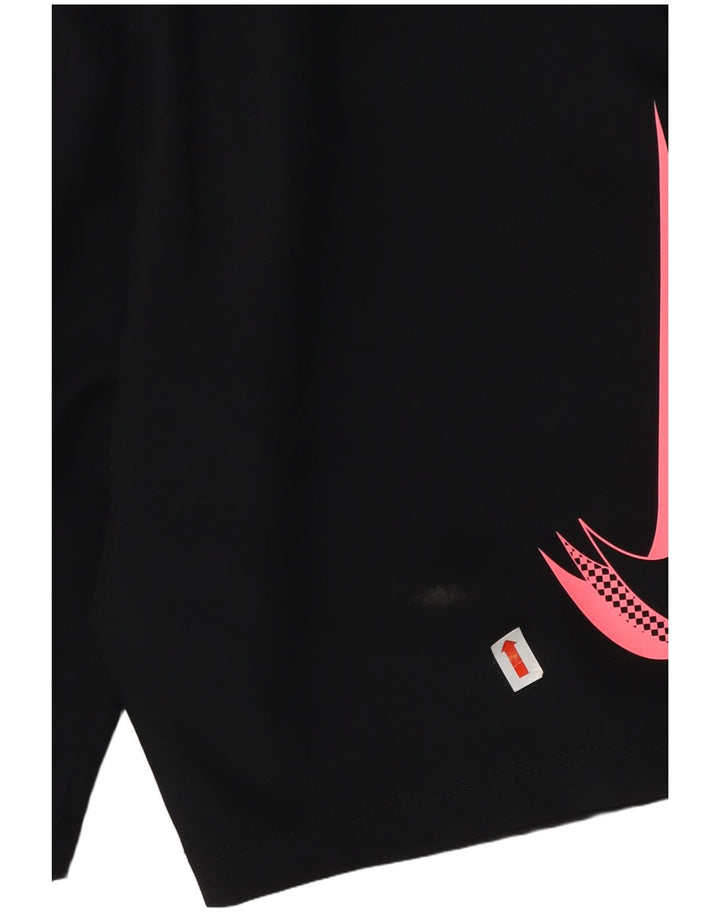 NIKE Boys Dri Fit Graphic Sport Shorts 10-11 Years Medium Black Polyester