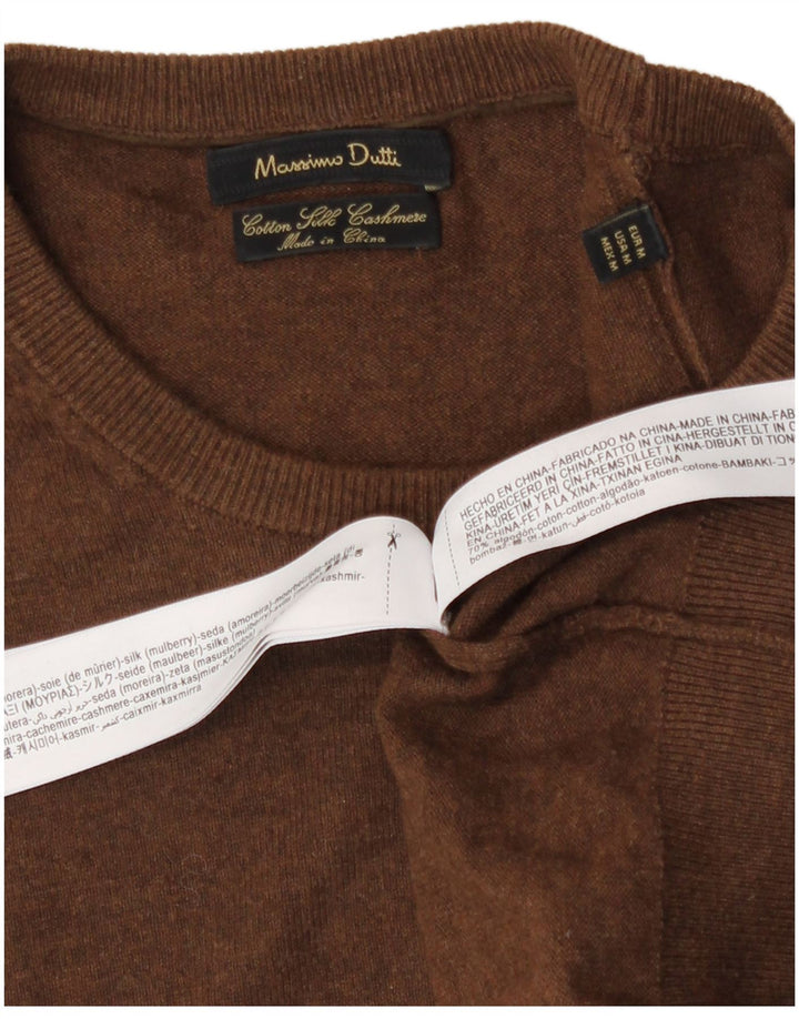 Massimo Dutti Jersey Cuello Redondo Hombre Algodón Marrón Medio