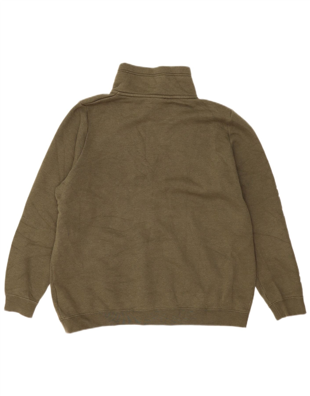 Nike - Sudadera extragrande con cuello y cremallera para mujer, talla 40, color caqui