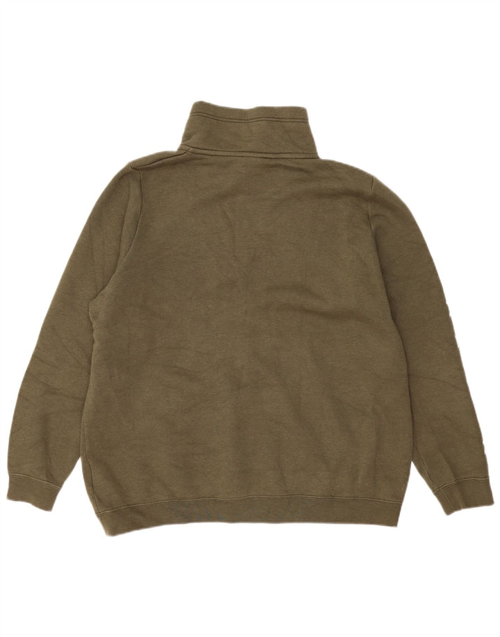 Nike - Sudadera extragrande con cuello y cremallera para mujer, talla 40, color caqui