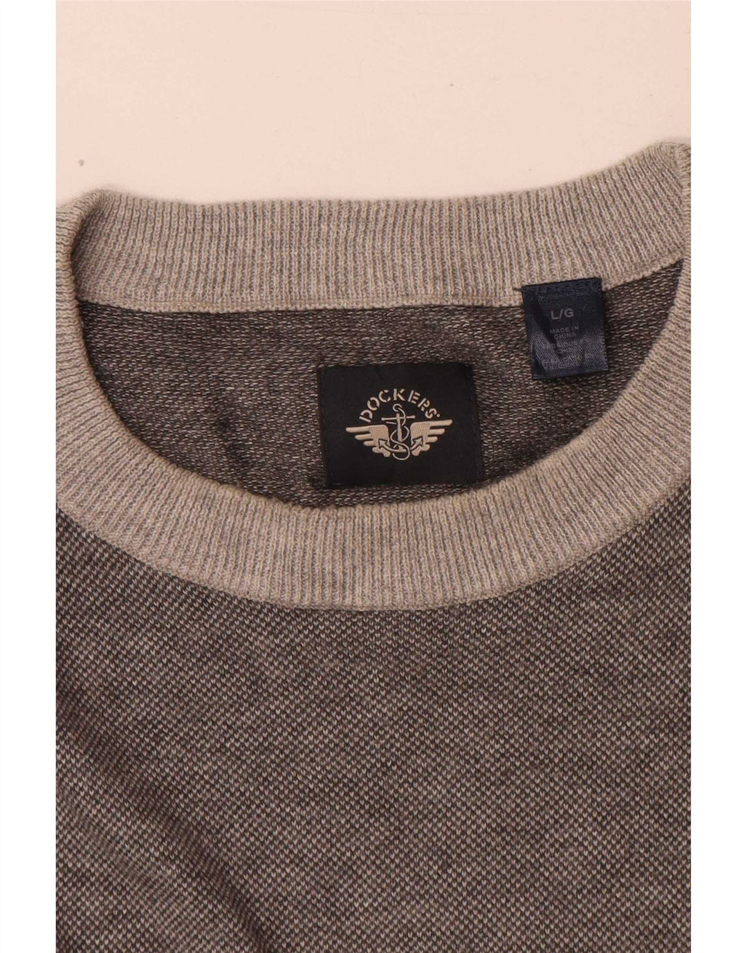 Dockers Suéter De Cuello Redondo Para Hombre Grande Gris Moteado