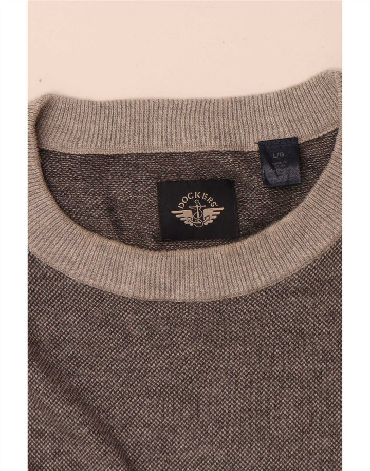 Dockers Suéter De Cuello Redondo Para Hombre Grande Gris Moteado
