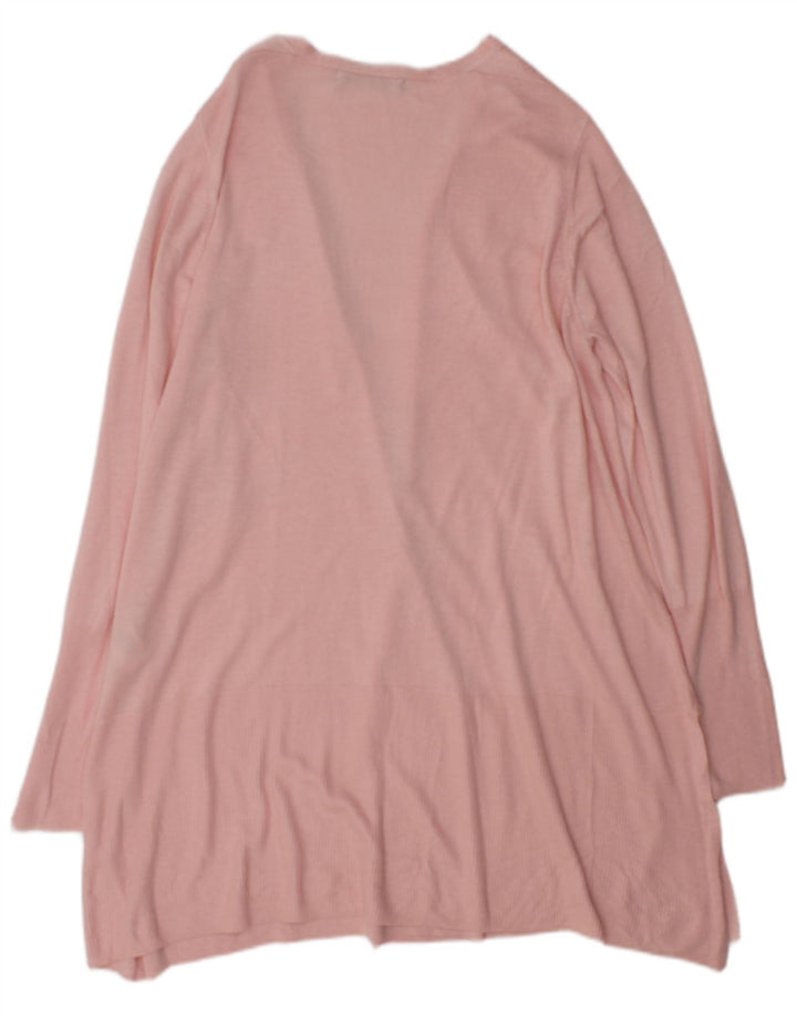 Marks & Spencer Suéter Cárdigan Abierto Largo para Mujer UK 46 Grande Rosa