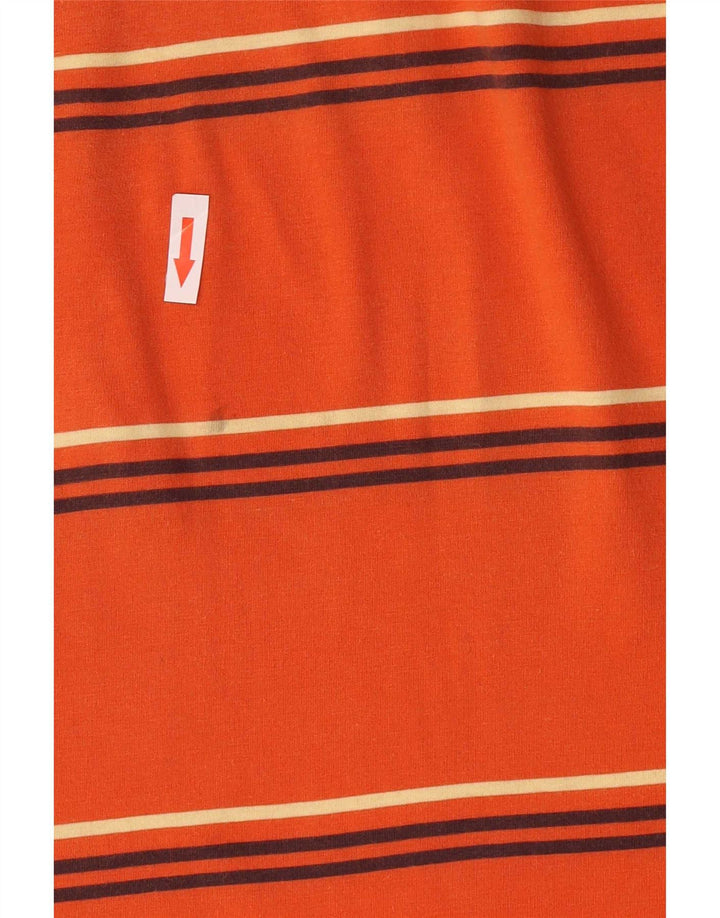 Polo Lotto Hombre Grande A Rayas Naranja