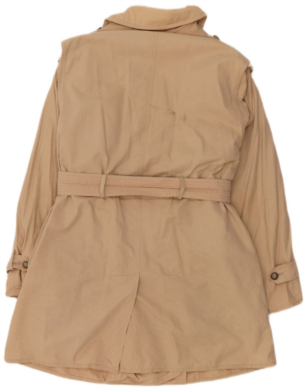 Vintage mujer fin de semana de gran tamaño gabardina Reino Unido 8 pequeño algodón beige