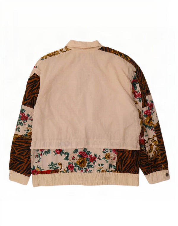 Andy Johns Womens Oversized Rain Jacket UK 14 Medium Off White Animal Print